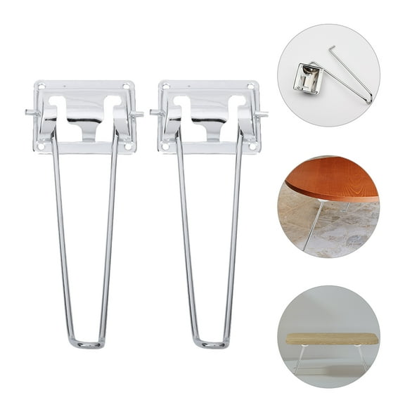 MLINS  2 Pcs Folding Table Base Hair Pin Legs Adjustable Hairpin Desk Silver