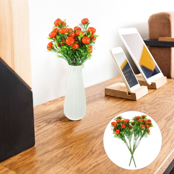 MLINS  2 Pcs Fruit Decor Simulated Strawberry Ornaments Bouquet for Gift Giving