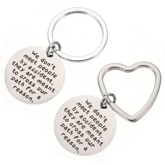 MLINS  2 Pcs Goodbye Keychain Chains Badge Lanyard for Keys Keychains Silver