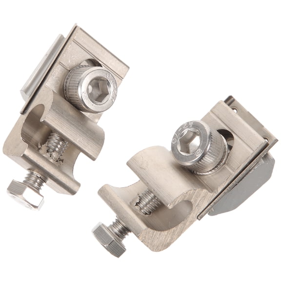 MLINS 2 Pcs Grounding Terminal Solar Panel Cable Clamps Mounting Tilt Bracket Holders for Cords Silver