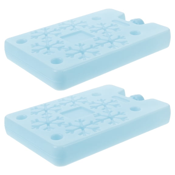 MLINS 2 Pcs Ice Box Pack Thin Cube Tray Maker Lunchbox Net Travel Sky-blue