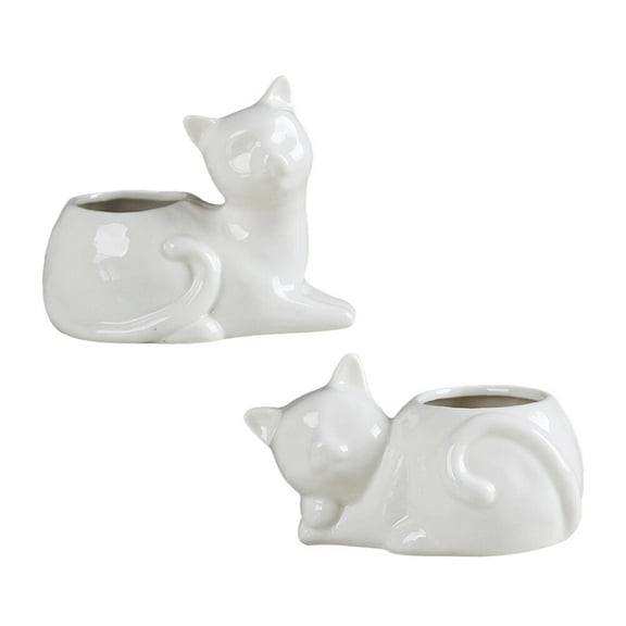 MLINS Set of 2 Ceramic Indoor Plant Pots Flower for Decor