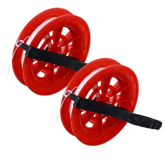 MLINS 2 Pcs Kite Flying Tools ABS Shaft Hand Wheel Cable Grip Toy Red