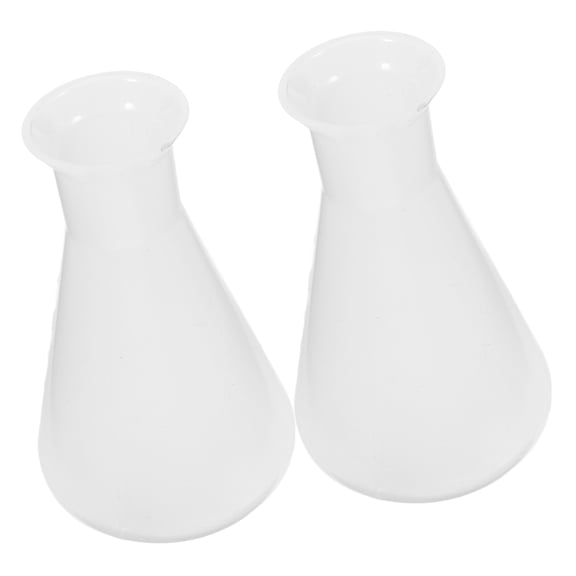 MLINS 2 Pcs Laboratory Flask Conical Flask 13.70X8.50X4.70CM White