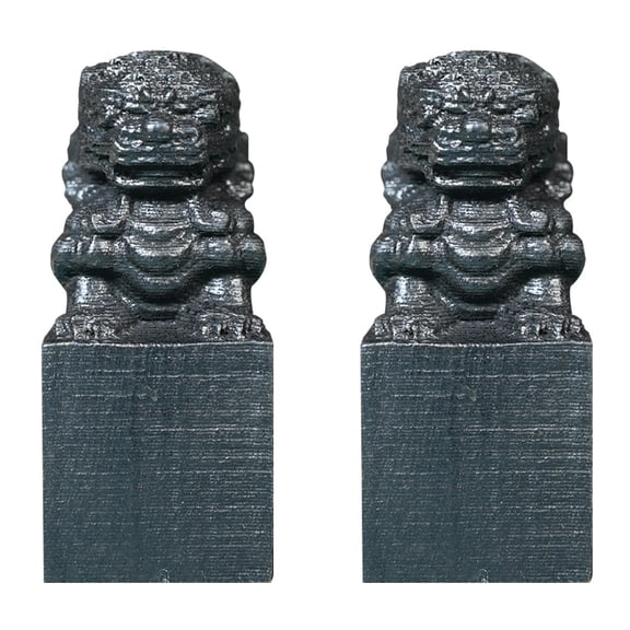 DINHEAROM Black Synthetic Material Lion Decorations for Home and Office Use 2 Pieces 3.5 Inches