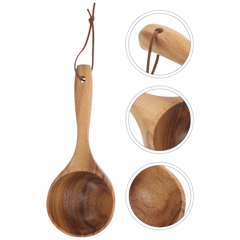 Spoon Rinse MLINS 2 Pcs Wooden Bath Ladle Spoons Long Handle Water Scoops for ...