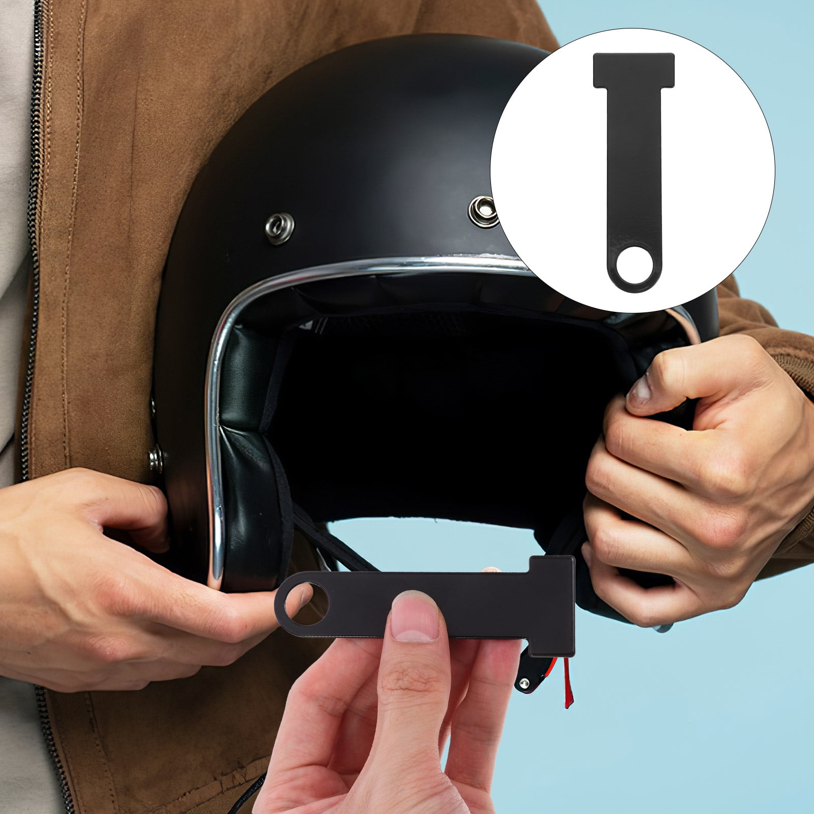 MLINS 2 Pcs Motorcycle Helmet Helmet Security Lock 9.00X3.00X0.20CM Black