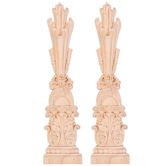 Milisten Classic Roman Column Applique Wood Decor 2Pack 5.7x1.9x0.8in