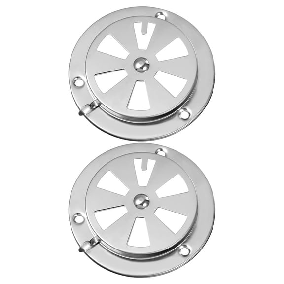 MLINS 2 Pcs Oven Exhaust Cover Frosted Door Plug Switch Vents Mechanical Adjustable Dryer Silver