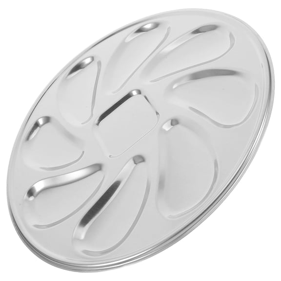 DINHEAROM Oyster Platter Serving Silver 2Pcs 9.1X9.1X0.08In Stainless Steel For Grill Bar Use