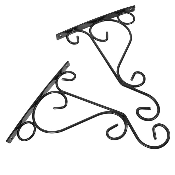 MLINS  2 Pcs Plant Hanger Bracket Wrought Iron Wind Lamp Hook Wall Hanging