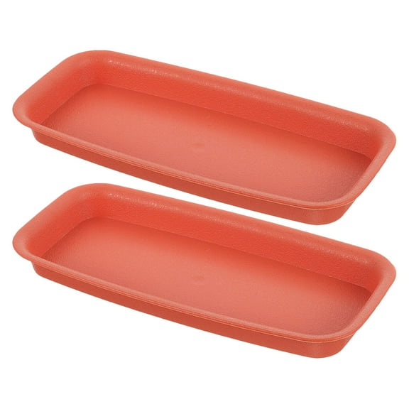 MLINS 2 Pcs Plant Trays for Pots Indoors No Holes Rectangular Planter Container Drip