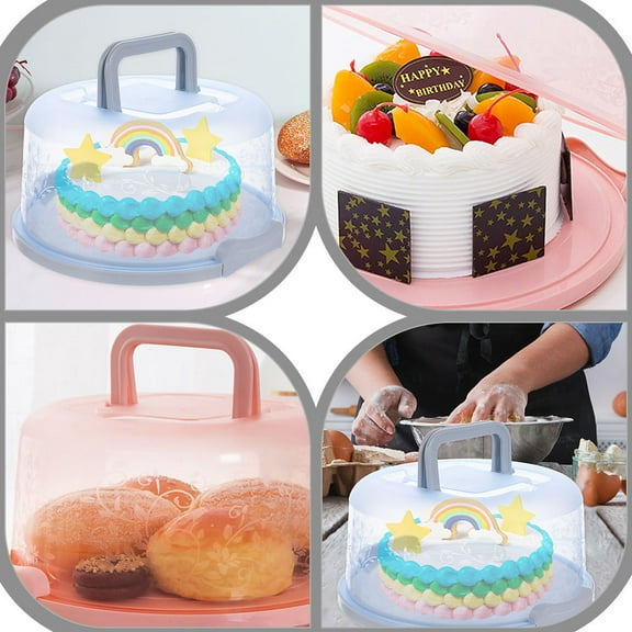 AURARMLET Cake Carriers Blue PP 2Pcs 9.8X9.8X5.1In