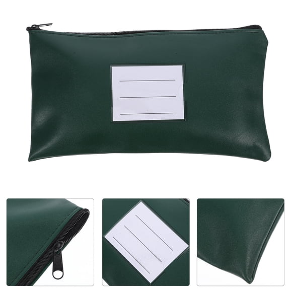 MLINS  2 Pcs Portable Documents Bag File Pouch Sealable Bins Reusable Green