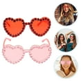 thumbnail image 1 of MLINS  2 Pcs Red Heart Sunglasses Rimless Kids Girl Oversized Woman, 1 of 8