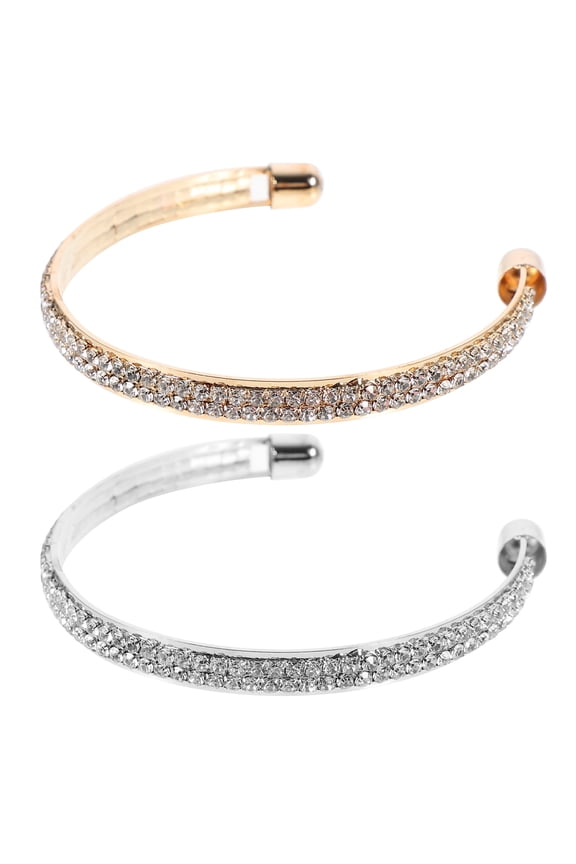 2 Pcs Rhinestone Opening Bracelet Lady Small House Accessories Perfume Bottle Miss Bride