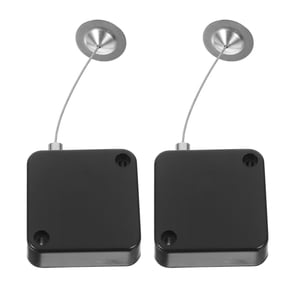 HEALEEP Retractable Security Lock Box with Steel Wire Rope, Auto Retraction, Black, 2Pcs