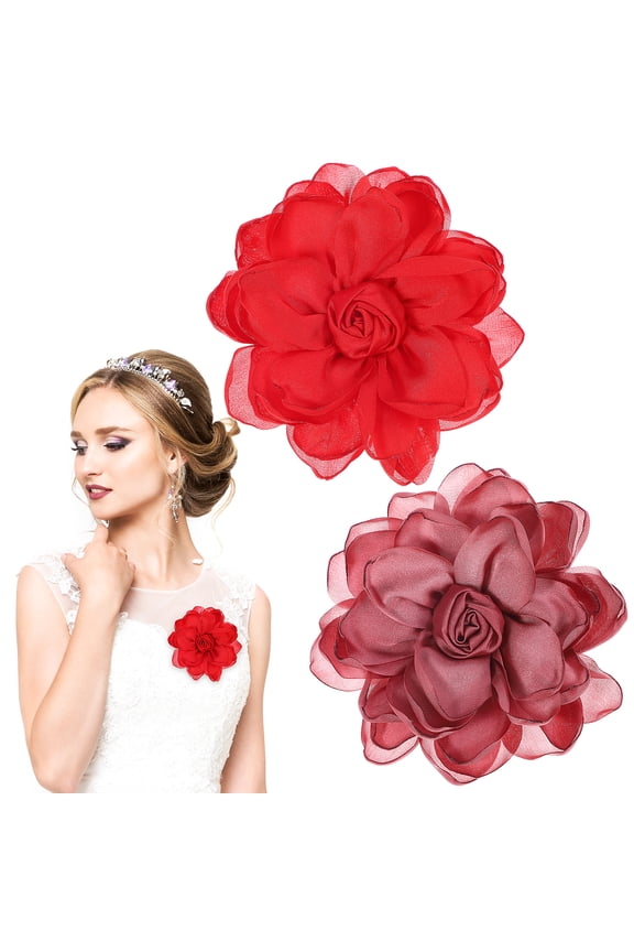 2 Pcs Rose Corsage Wedding Decorations Pink Boutonniere Pins Miss