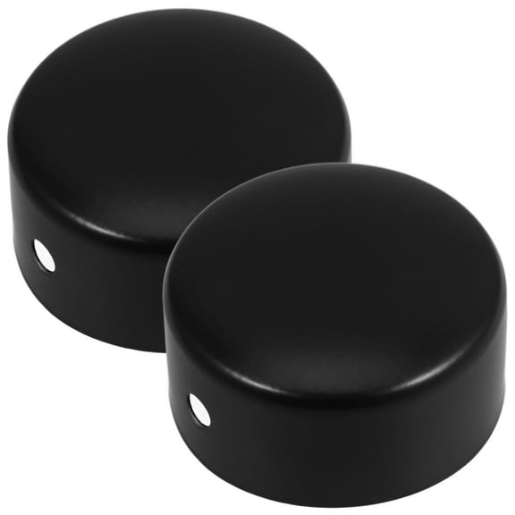 MLINS 2 Pcs Round Hand Railing End Caps Handrail 4.50X4.50X2.10CM Black