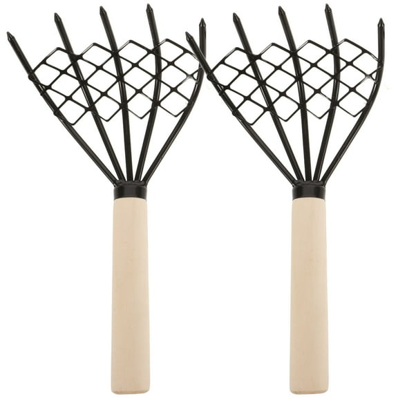 MLINS 2 Pcs Sea rake Clam Diggers Rakes Shell Scraper Seashells Travel Black