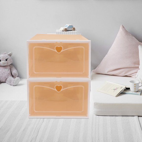 MLINS 2 Pcs Shoebox Shoe Box Storage Sports Shoe Storage 33X23CM Yellow