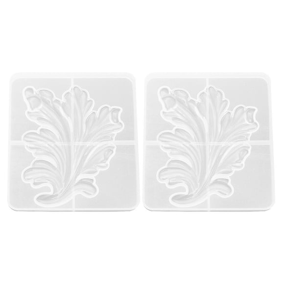 DINHEAROM 2Pcs White Silicone Mold for DIY Leaf Epoxy Resin Crafts with Smooth Flexible Surface