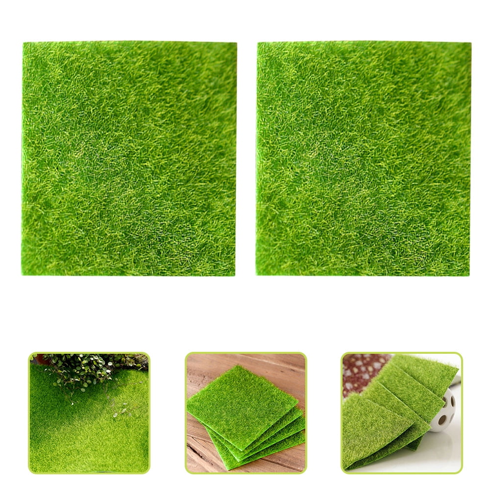MLINS  2 Pcs Simulated Moss Decoration Artificial Garden Grass Ornament Green