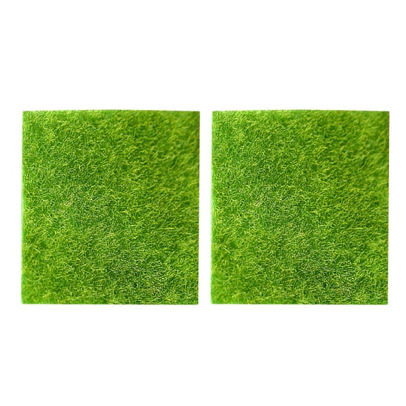 MLINS PVC Green Grass Moss for Decor Looks and Realistic 2 Pieces Micro Landscape Lawn Grass