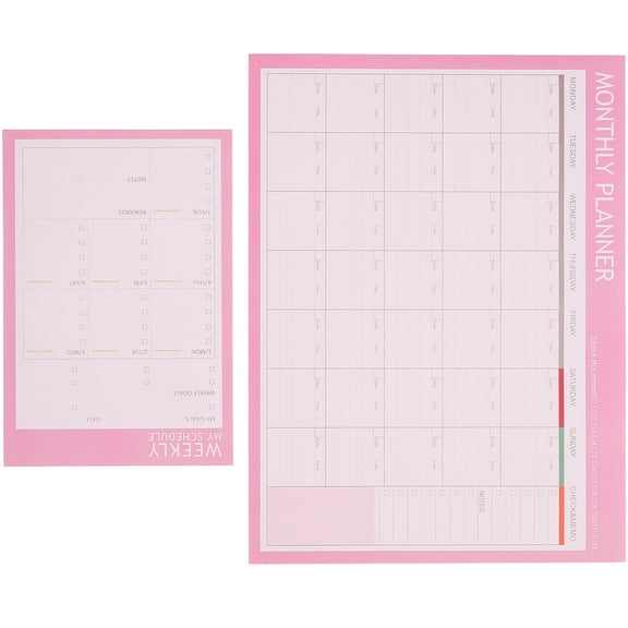 MLINS 2 Pcs Small Weekly Do Notepad Desk Planner The Notebook Pads Notebooks for Work Student Pink
