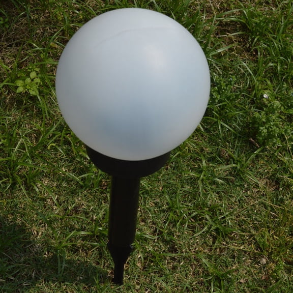 MLINS  2 Pcs Solar Lamp Outdoor Lights Grass Bulb Garden Post White