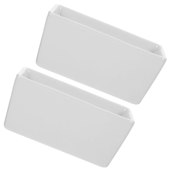 FELTECHELECTR Sugar Cube Holder Ceramic White 2Pcs Rectangular Porcelain Dining Table