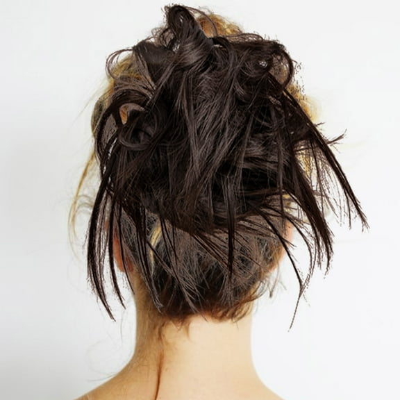 MLINS  2 Pcs Topper Wig Headband Full Messy Bun Miss Women's