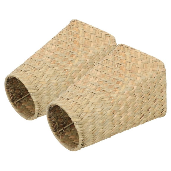 MLINS  2 Pcs Vase Wicker Plants Vintage Decor Home Office Light Brown