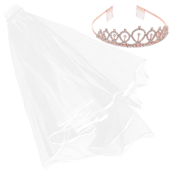 MLINS  2 Pcs Veils Wide Headbands for Women Crown Bridal The Bride Bridesmaid