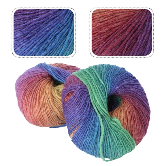 YUYUETIME Knitting Yarn Multicolor 2 Roll 4.72x4.72x1.18 Inch