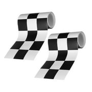 MLINS 2 Rolls Checkered Peel And Stick Wallpaper Border Black White Checkered Wallpaper Self Adhesive Removable Wallpaper For Bedroom Bathroom Home Decor