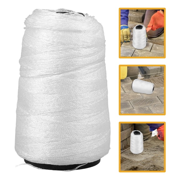 MLINS  2 Rolls Construction Nylon Line Elastic Cord Twine Rope Work White