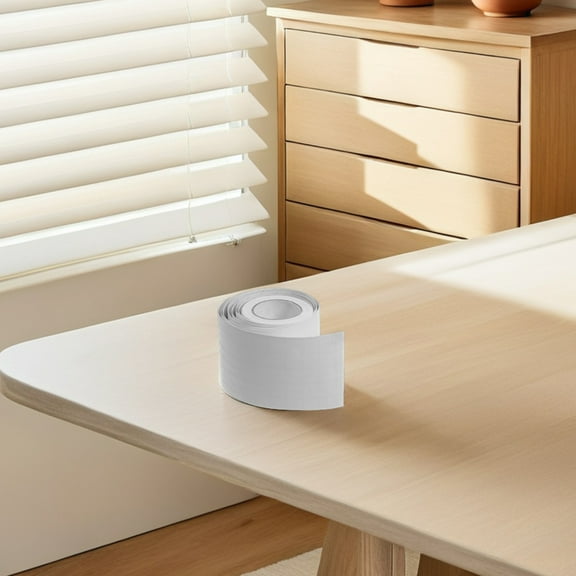 DINHEAROM Skirting Board Trim White Wood Grain 2 Rolls 196.50X1.97X0.04in