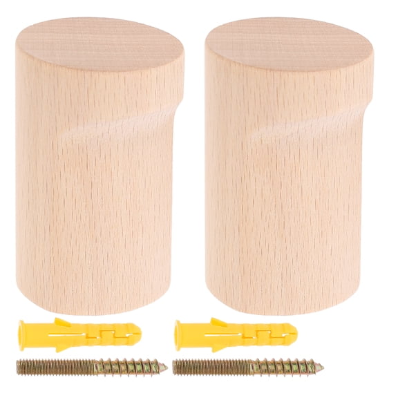 Nordic Style Wooden Wall Hooks for Storage Use Assorted Color Sturdy and 2 Pack