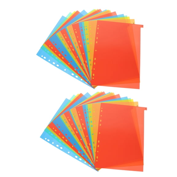 YUYUETIME 2Sets Multi Color Binder Dividers with 11 Hole Punch for Office and School Use