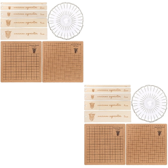 MLINS 2 Sets Braiding Board Knotting Macrame Board Handmade Macrame Work Making Tools with Pins and Rulers