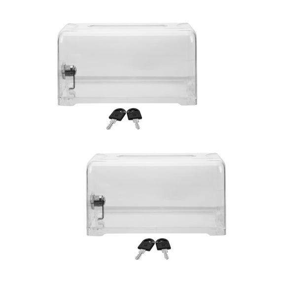 MLINS 2 Sets  Business Cards Holder Secure Box Desktop Cards Case Office Storage Box Card Stand for Meeting