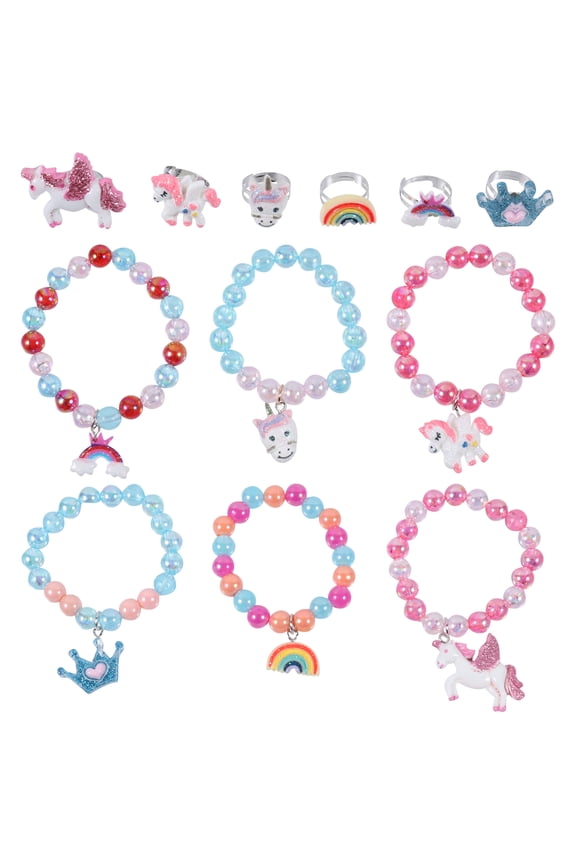 2 Sets Children's Bracelet Ring Bracelets Bangle Kids Rings for Girls Toddler
