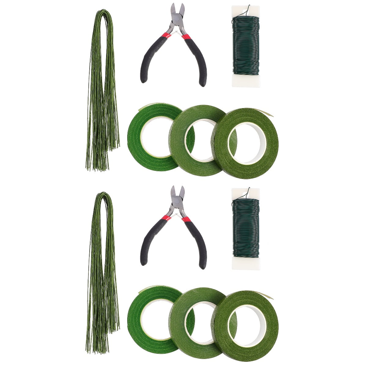 YUYUETIME Floral Arrangement Tools Kit Olive Green For Floral Wires And Pliers 2 Sets