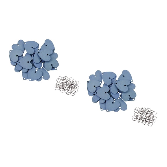 MLINS 2 Sets Pcs Wooden Wall Plaque Family Calendar Wood Crafts Heart Discs Colorful Pendants for Home Decor (Blue)