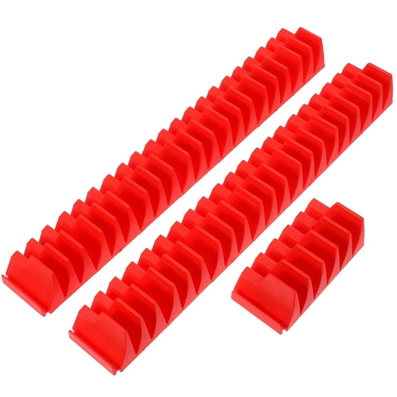 MLINS 2 Sets Wrench Rack Tool Organizer Heavy Duty Wall Mount Storage Solution Holder Tray for Toolbox Garage Workshop Red