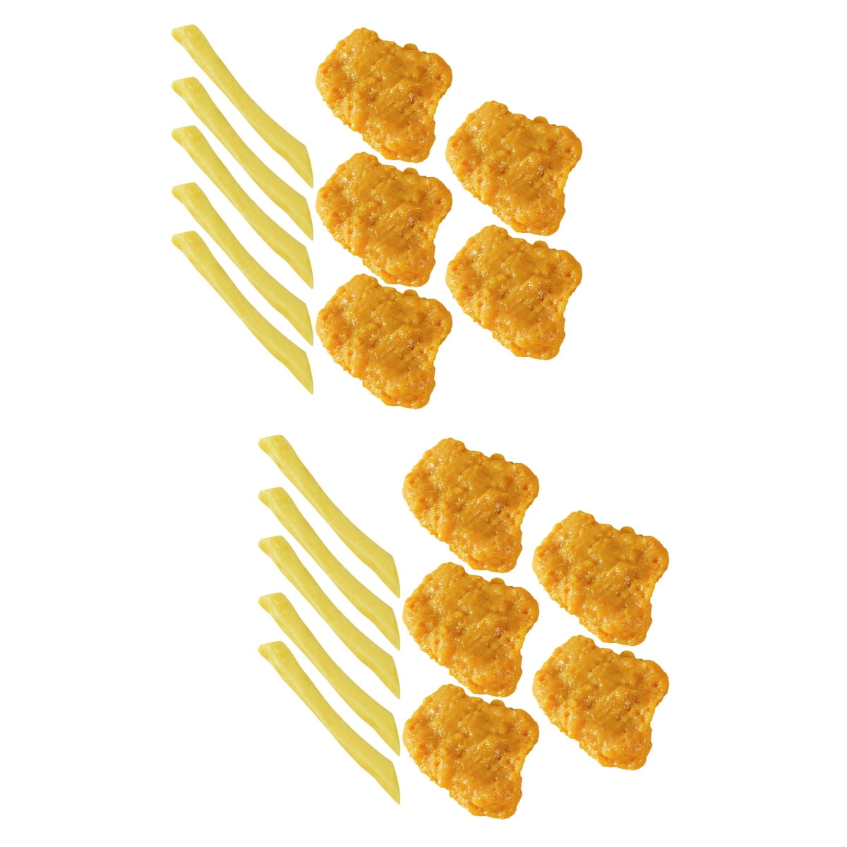 MLINS 2 Sets  of Fake Chicken Nuggets French Fries Artificial Fried Cooked Food Model Fake Food Decors
