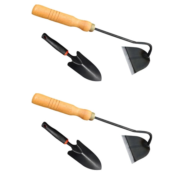 DINHEAROM Gardening Tools Wooden Iron Ergonomic Design Adults Gardening 2Sets 13.4X4.7X3.1In