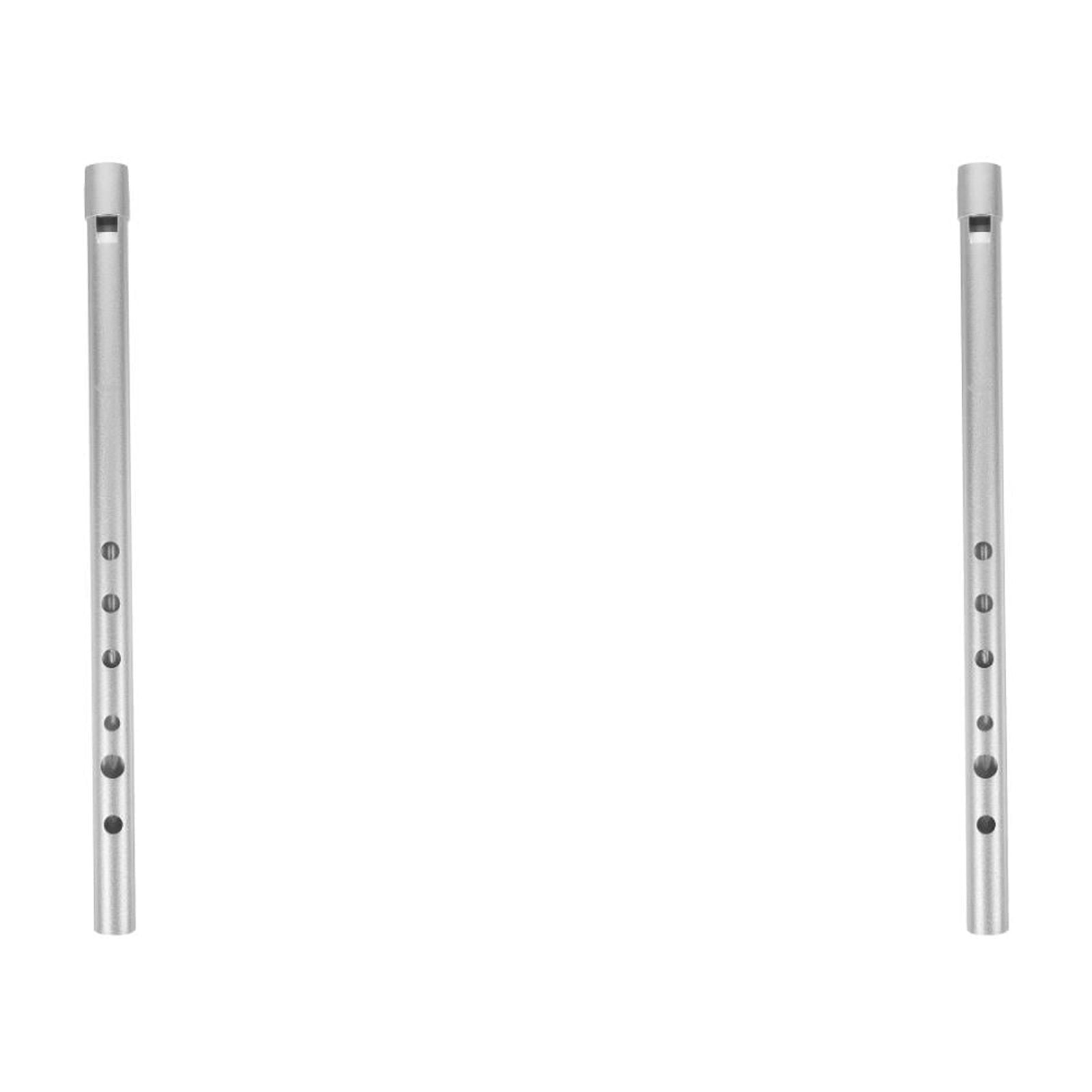 MLINS 2 pcs  Aluminium Alloy Clarinet Portable Recorder for Children Beginners (Silver)