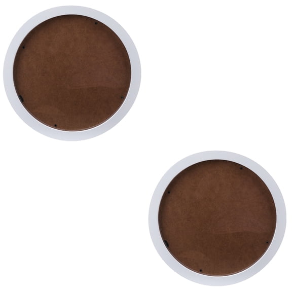 MLINS Set of 2 Wooden Round Photo Frames Nordic Style Wall Picture Holders for Home Decor